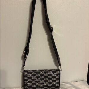 Michael Kors metallic Black Logo Crossbody Bag